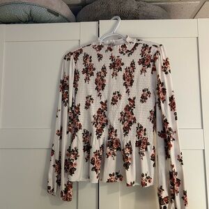 Streetwear Society Floral Blouse - White and Red